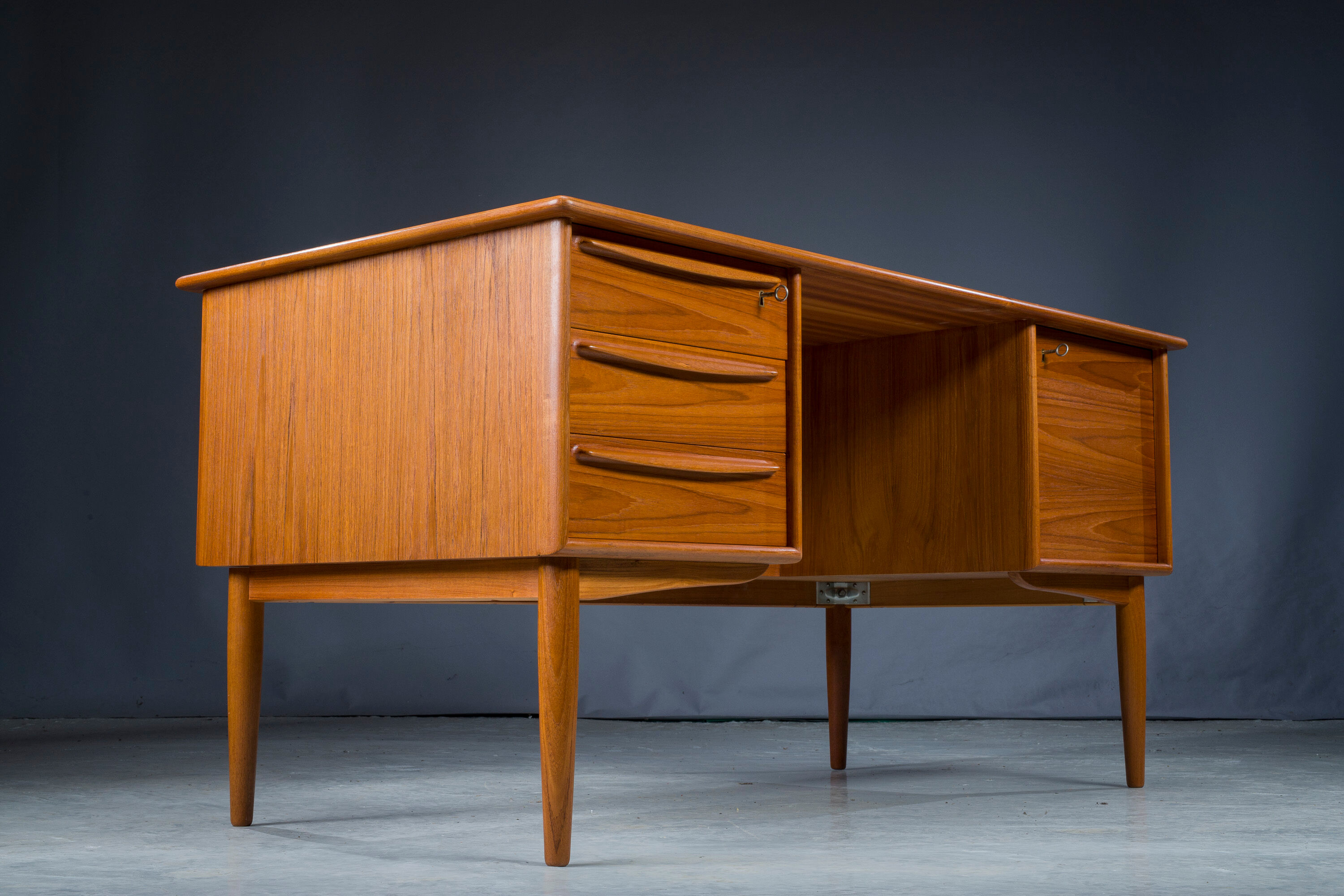 Mid-Century Danish Modern Desk Teak by Svend Madsen for Falster, 1970s