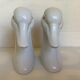 Pair of white bird, geese and duck bookends