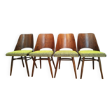 Ensemble de quatre chaises O. Haerdtl, Ton, Holesov, Tchécoslovaquie, les années 60