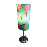 Lampe turquoise fleurie