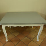 Dining table restyled gray and cream