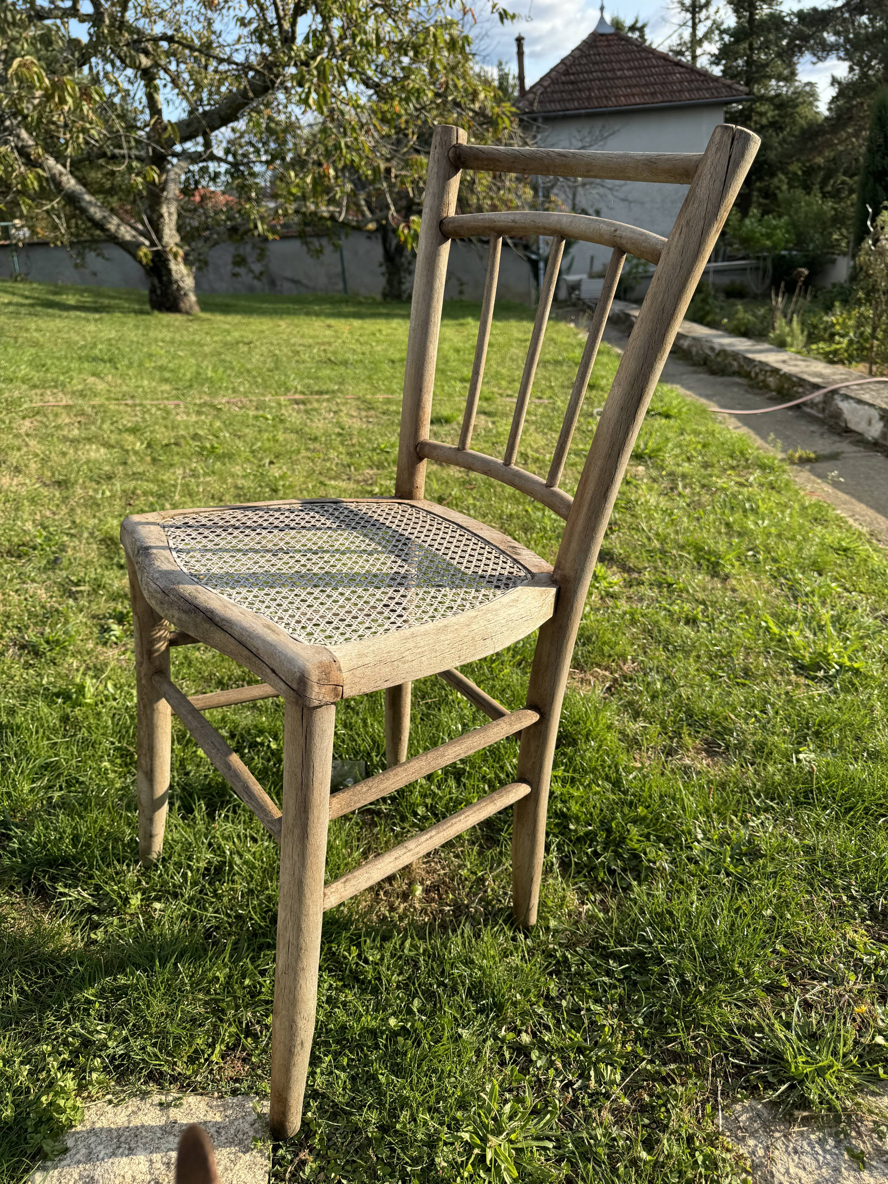 Wooden and cane chair