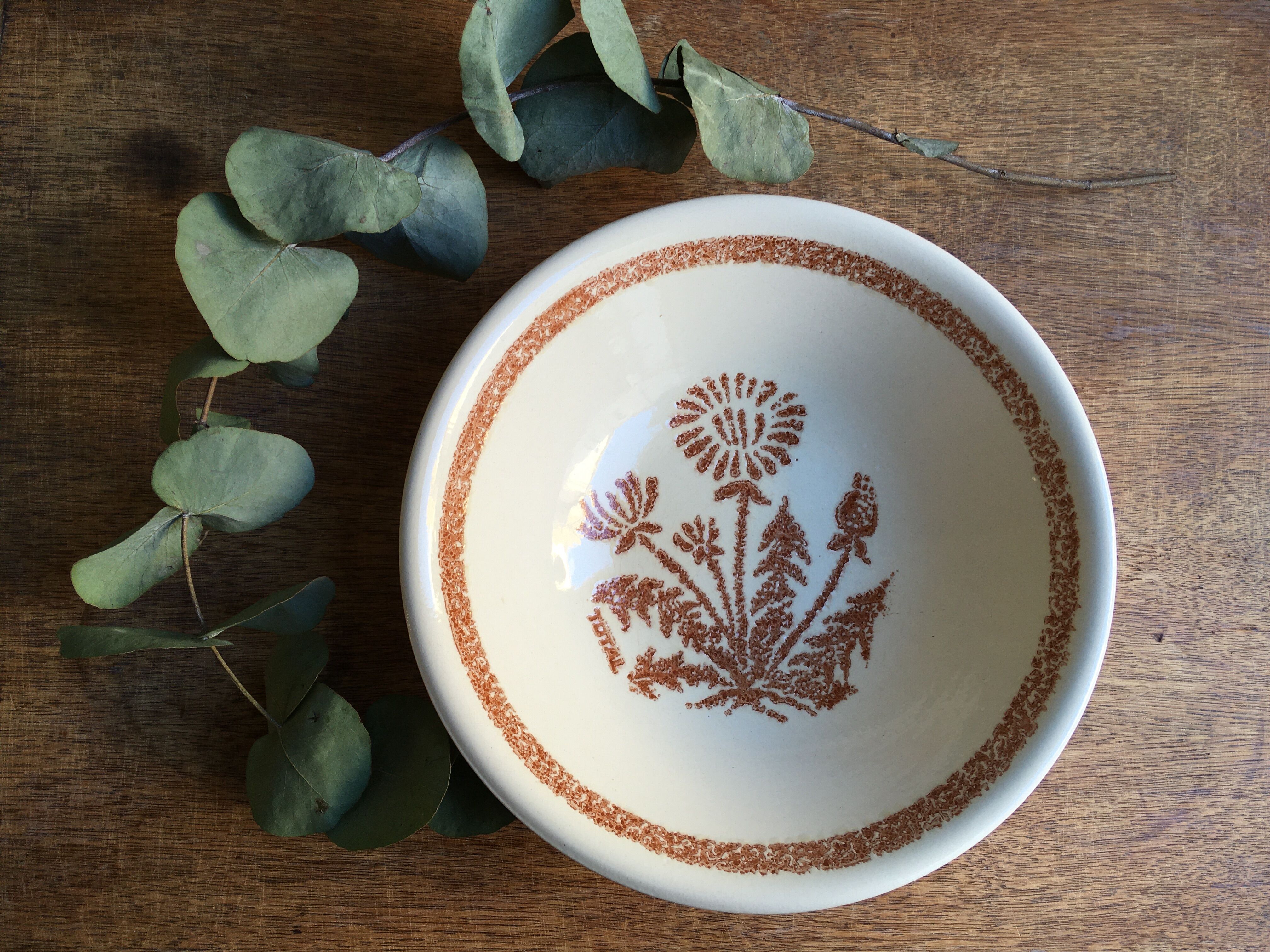Plat creux motif chardons
