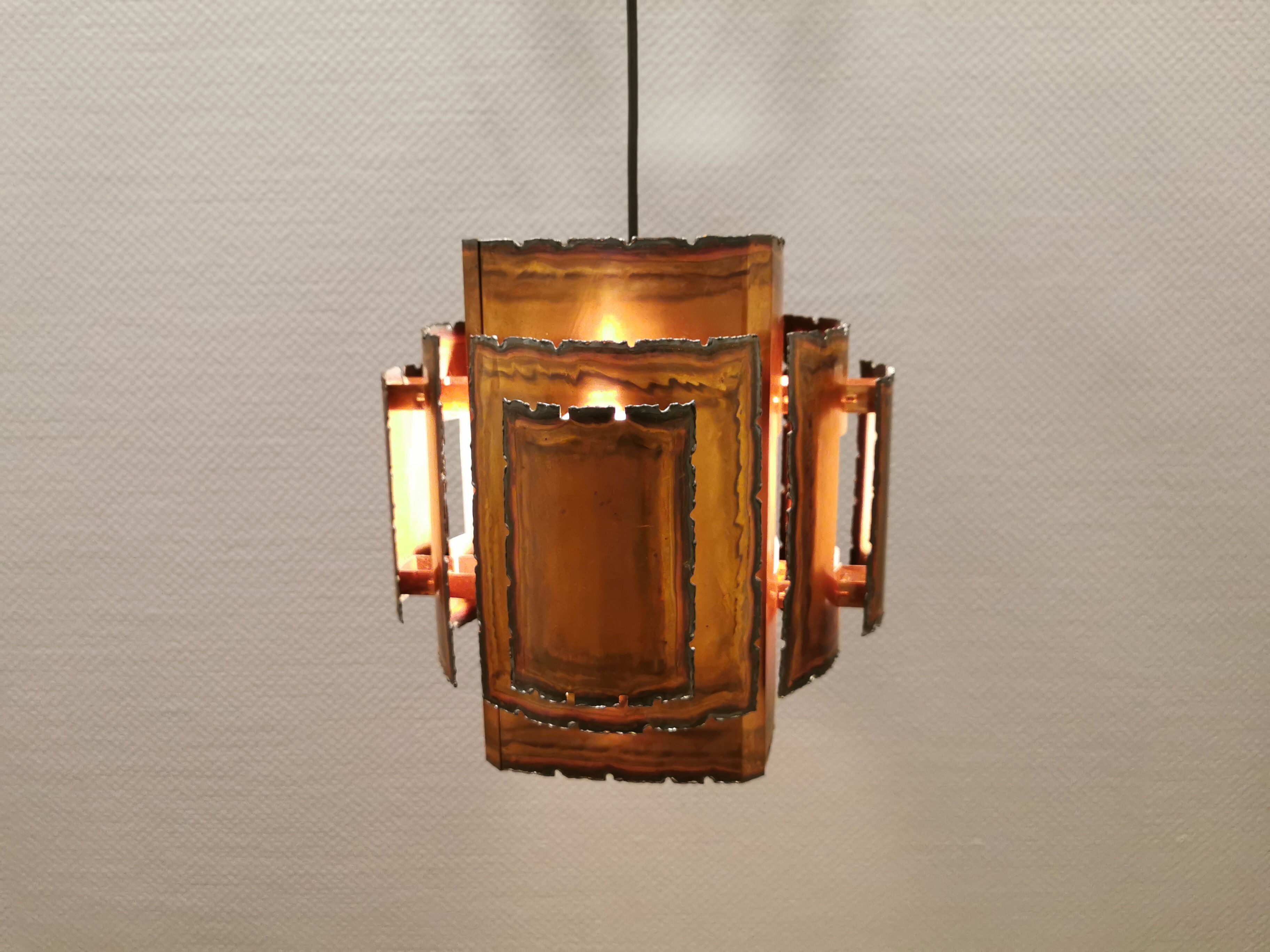 Brutalist hanging lamp, denmark 1960s