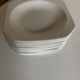 Set of 6 octagonal scandinavian hollow plates 1970