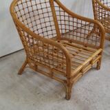 Pair of rattan armchairs