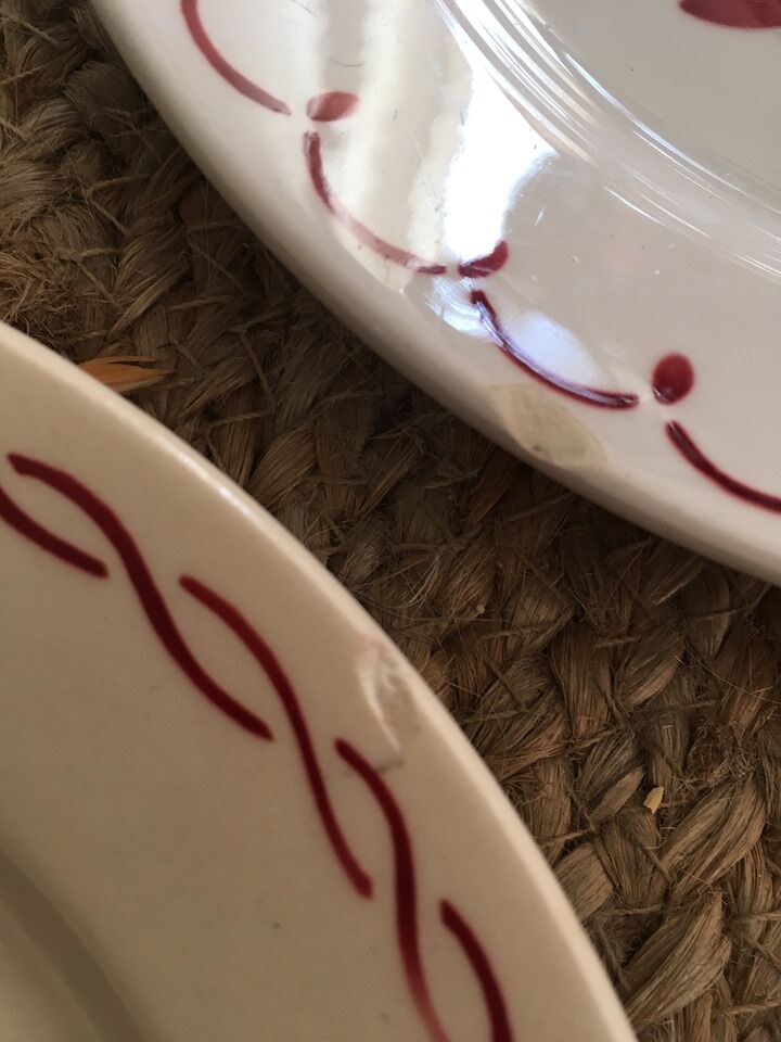 Set eight flowery dessert plates