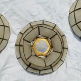 Set of 4 lampshade suspensions in mother-of-pearl