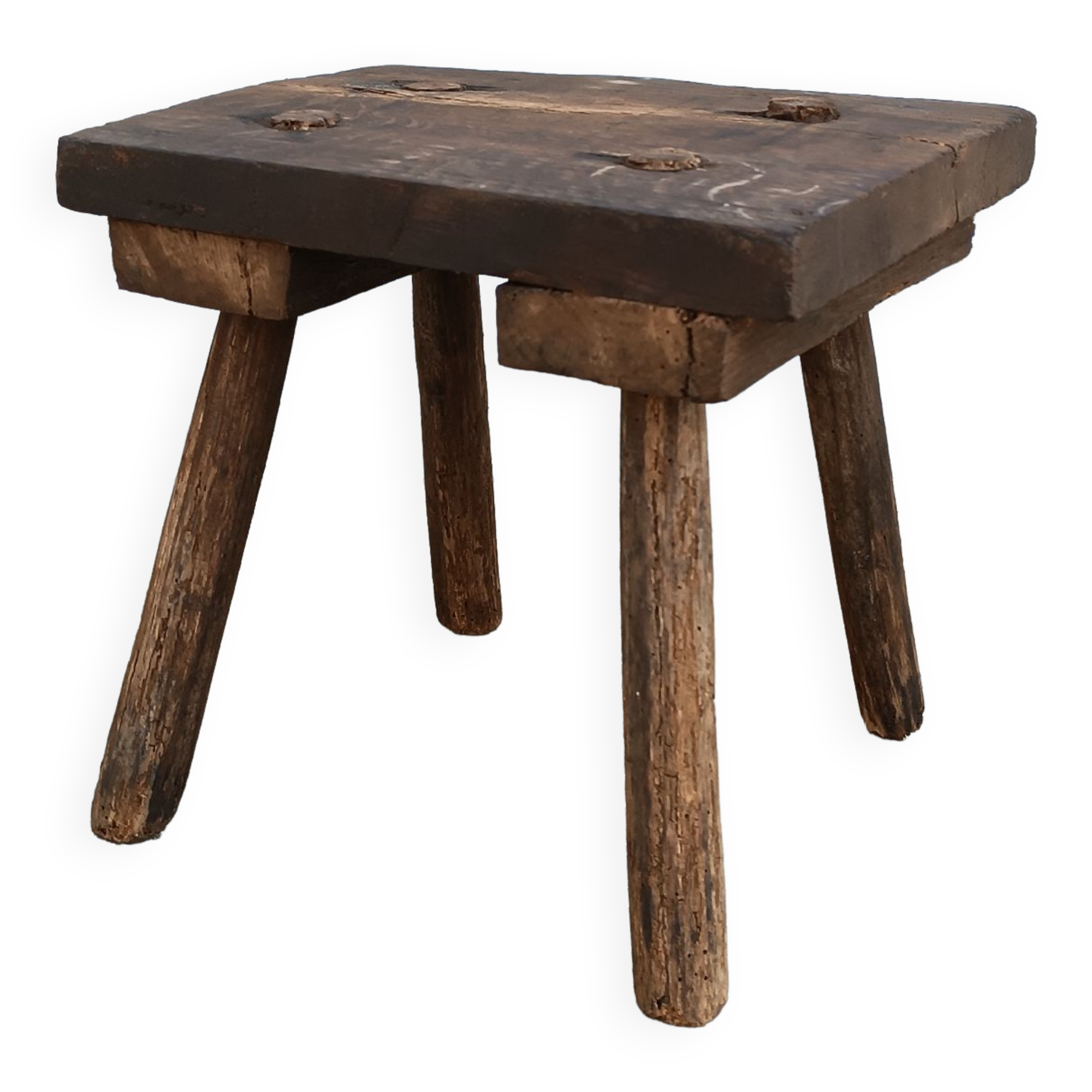 Solid oak milking stool