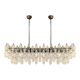Contemporary Rectangular "Poliedro" Murano Glass Brunish Chandelier by Simo