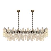 Contemporary Rectangular "Poliedro" Murano Glass Brunish Chandelier by Simo