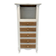 Antique patinated chest of drawers – 5 drawers – oak parquet top