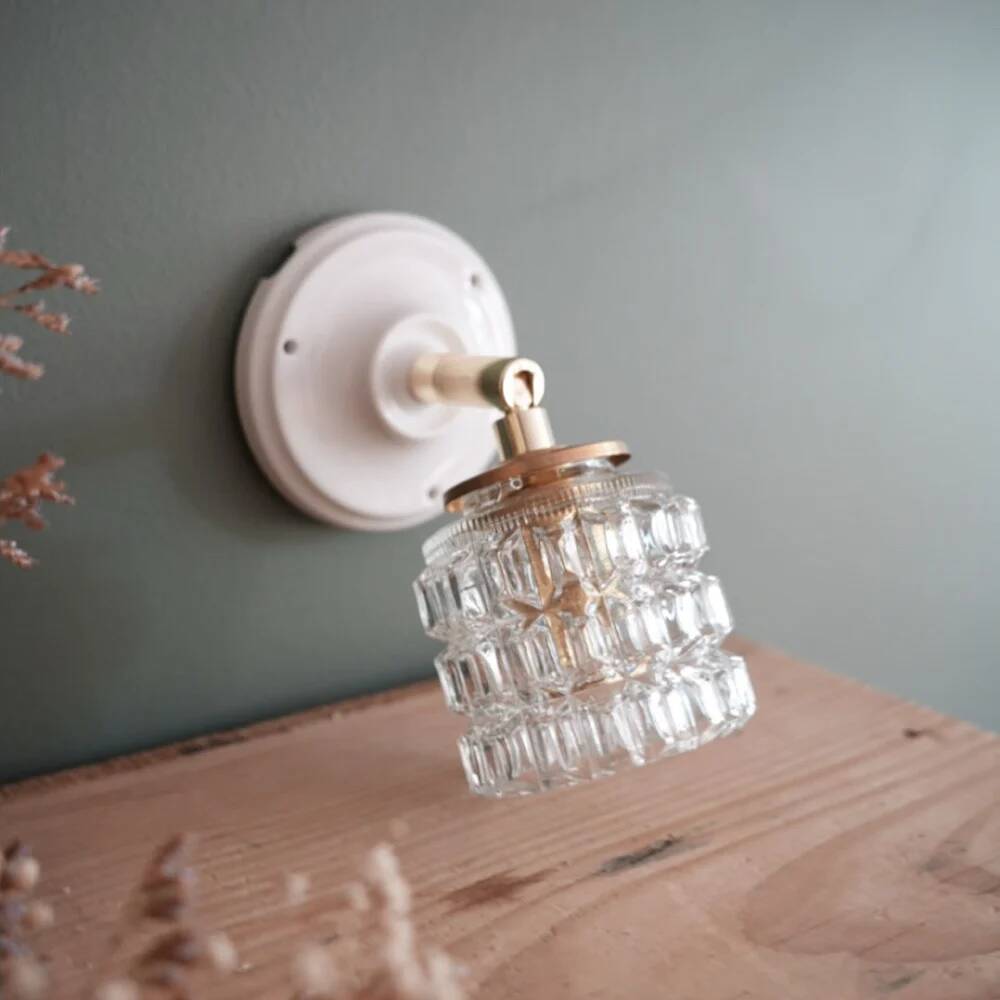 Small chiselled glass wall light