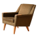 Fauteuil vintage scandinave avec tissu d'origine