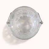 Vintage glass ice bucket with metal handle – 1960s bar style