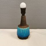 Beautiful partially glazed ceramic table lamp, in a beautiful turquoise color.