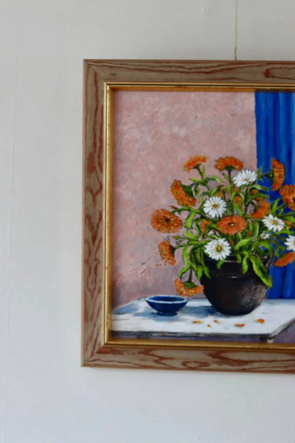 Oil on Swedish canvas, "Floral Pattern", M Boström Stare