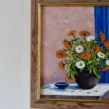 Oil on Swedish canvas, "Floral Pattern", M Boström Stare