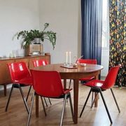 Set of 4 Modus red chairs by Tecno