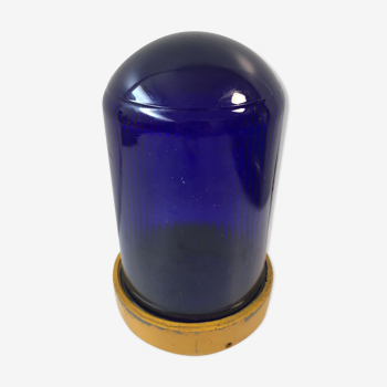 Globe bleu lampe de cour ferme col de cygne globe verre industrielle