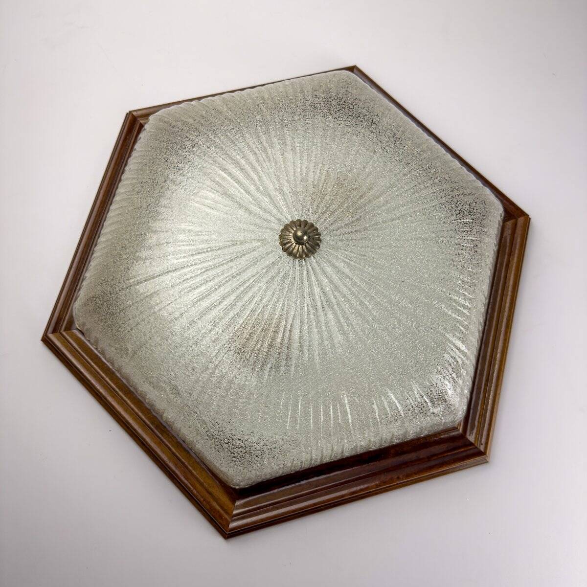 Plafonnier en verre Murano glace vintage, Italie, années 1980