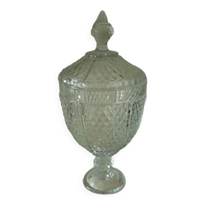 Bonbonnier en verre pot couvert