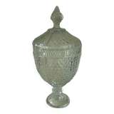 Glass candy box covered pot shower base diamond tip decor
