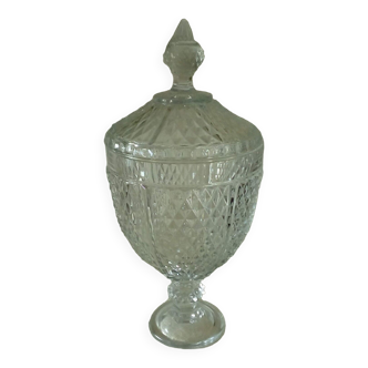 Glass candy box covered pot shower base diamond tip decor