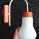 Ancienne paire d'appliques design 70 orange forme d'ampoule vintage