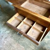 Craft furniture with 2 drawers, solid wood table.