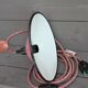 Pink enamel hand lamp