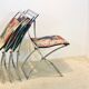 One off Hand painted set of four ‘Luisa’ Dining Chairs by Marcello Cuneo
