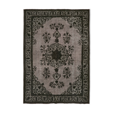 Hand-knotted carved anatolian 1970s 173 cm x 244 cm black carpet