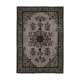 Hand-knotted carved anatolian 1970s 173 cm x 244 cm black carpet