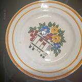 Set of Hbcm floral plates France