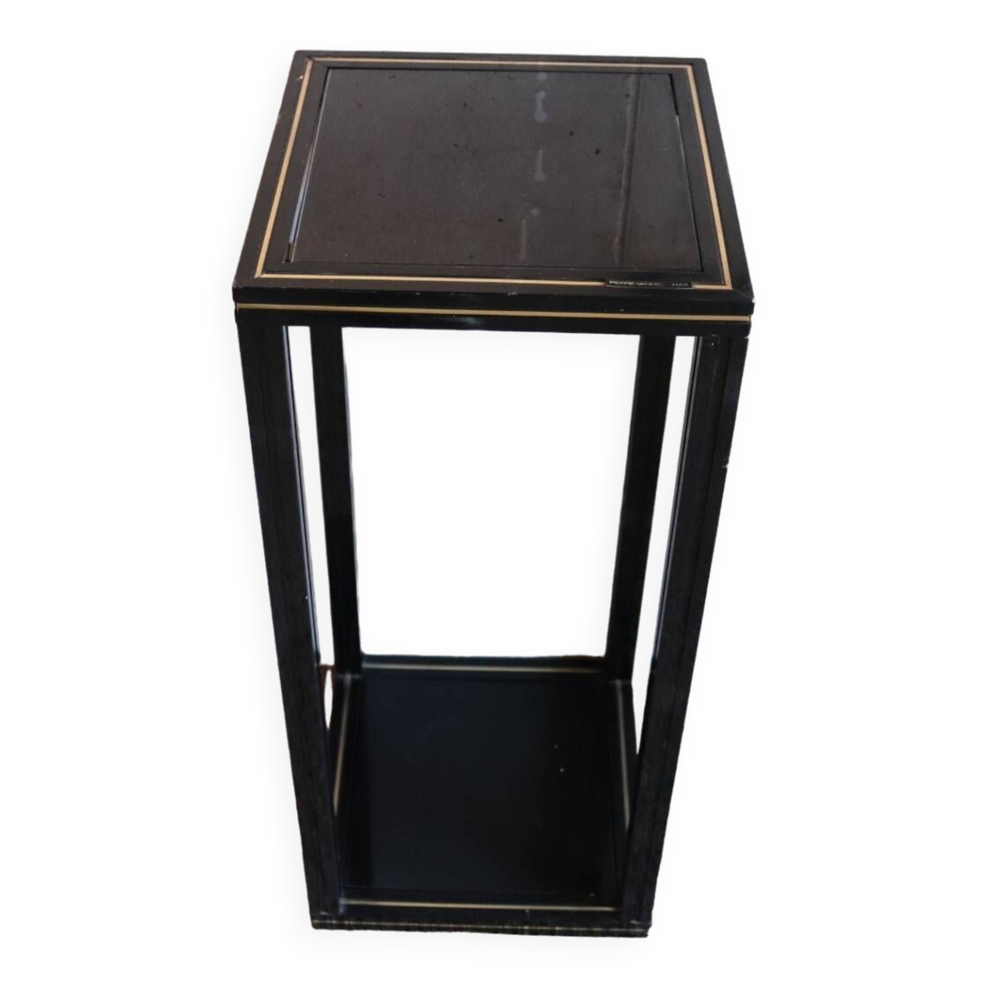 Black pedestal table Pierre Vandel 80s/90s