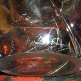 Vase Daum en cristal moulé ,années 60