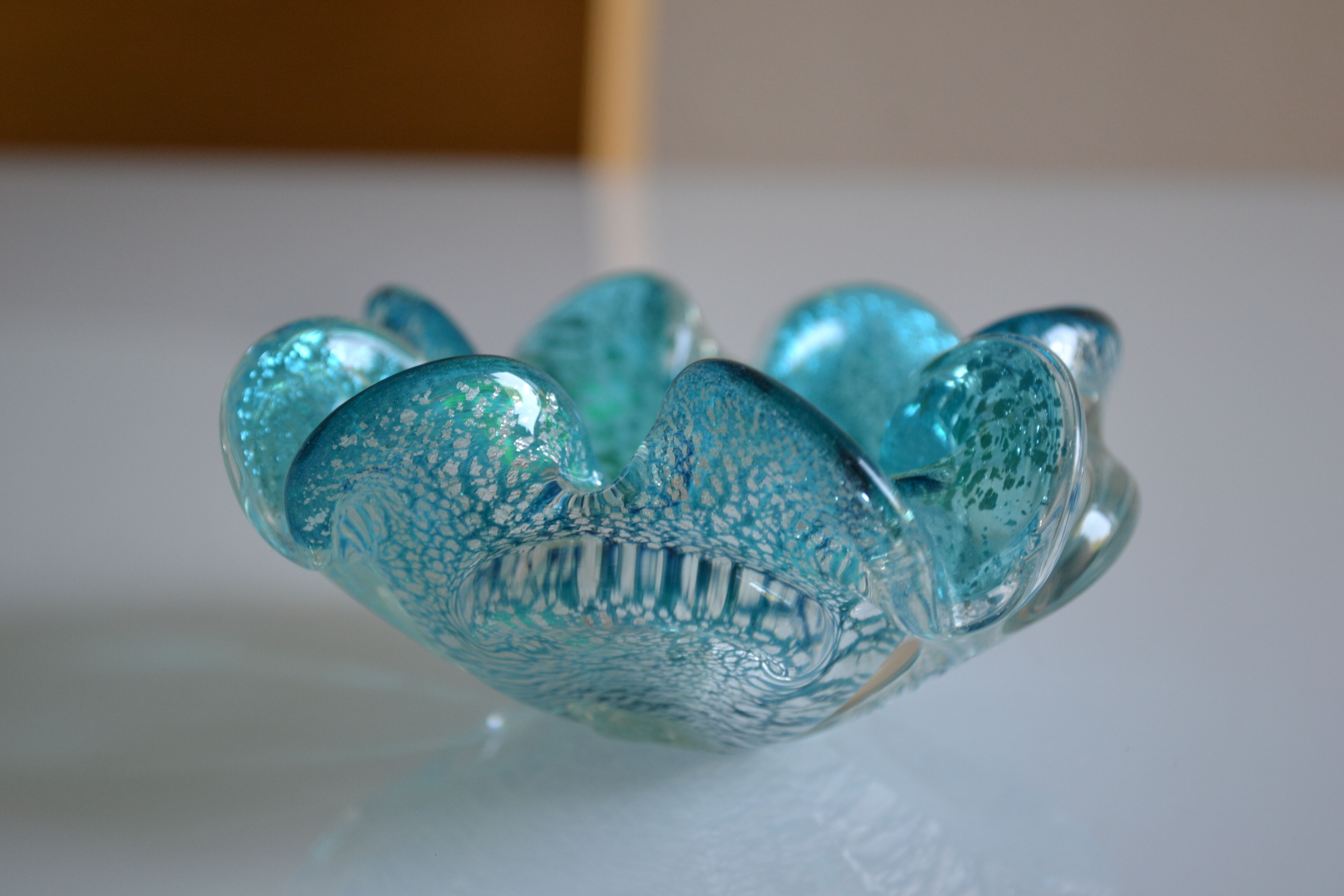 empty blue Murano pockets