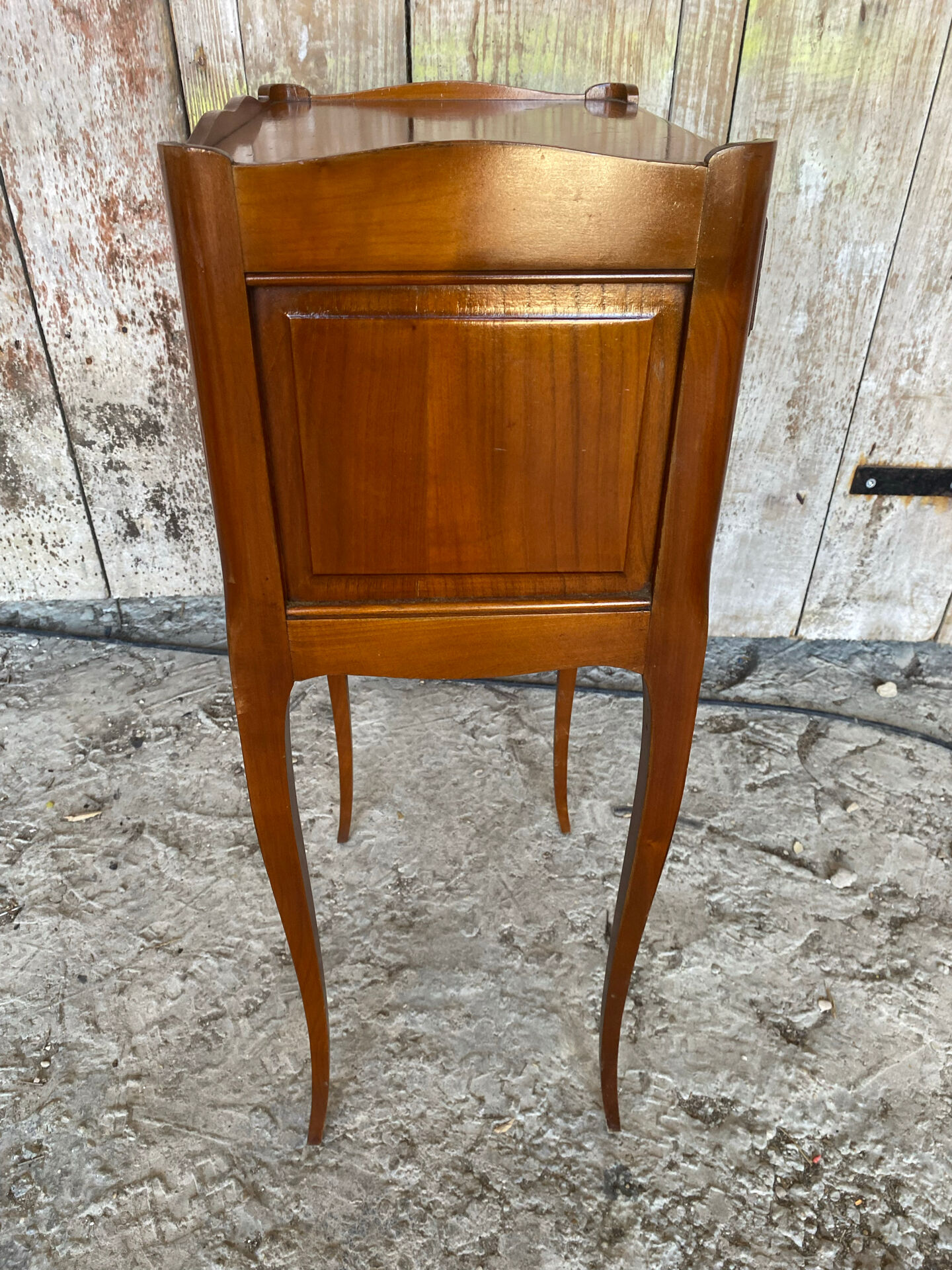 Antique nightstand louis xv style cherry wood drawer + vintage case