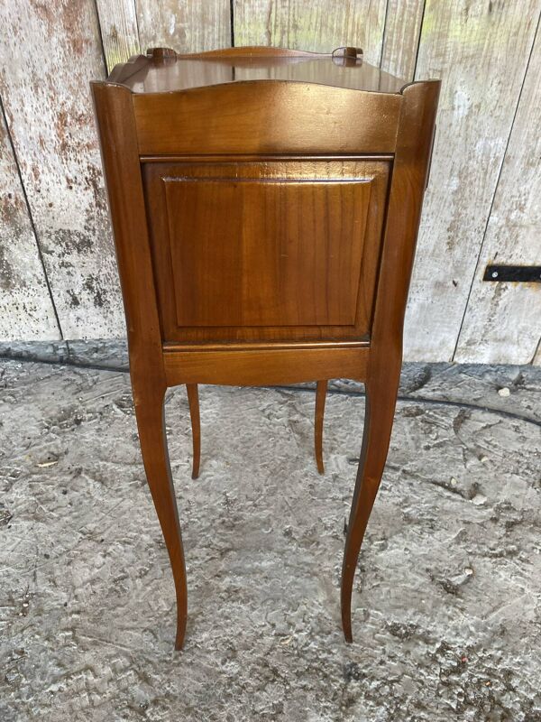 Chevet ancien table nuit style louis xv merisier tiroir + case vintage