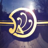 Vase 30s blue of Sèvres and gold Ste Radégonde or Tours Pinon (unsigned)