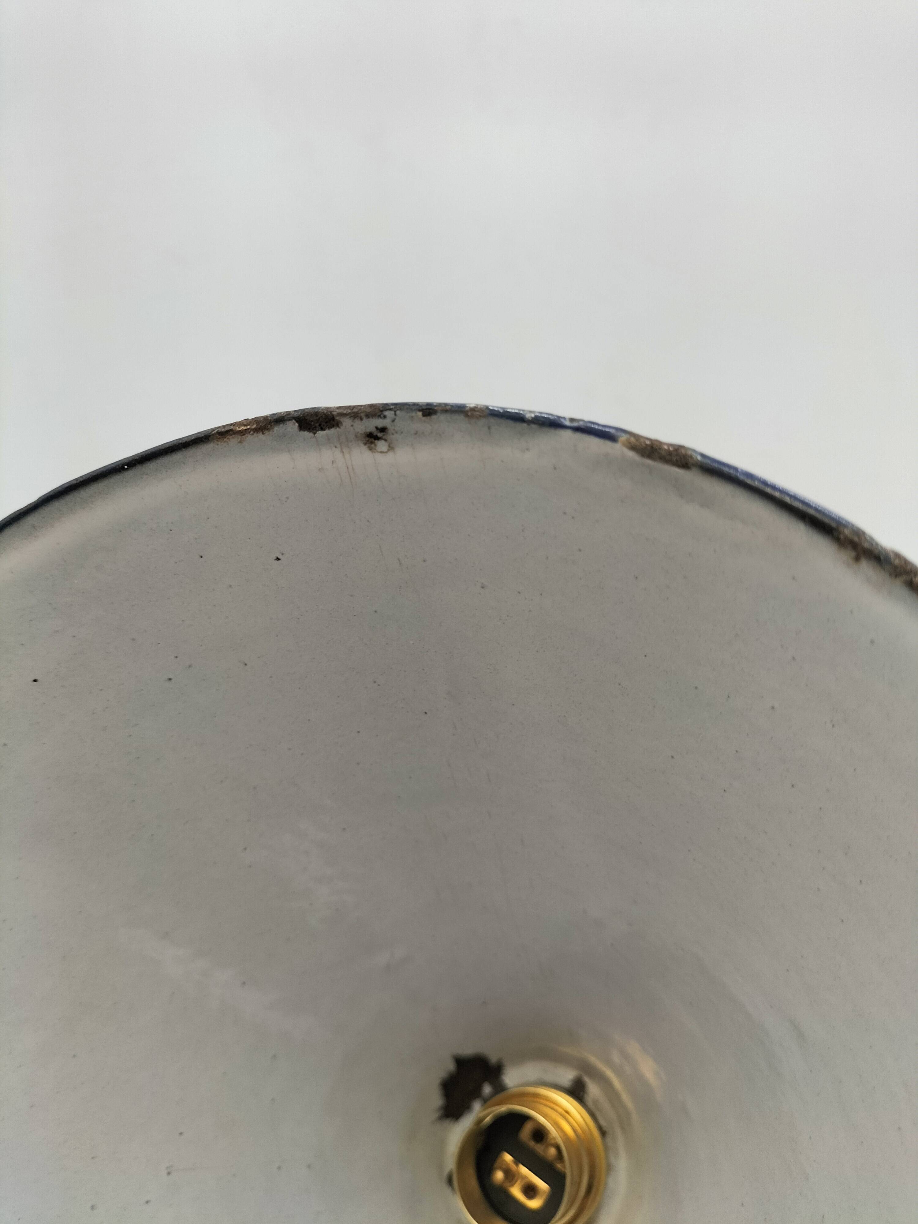 Enameled sheet metal cone pendant light