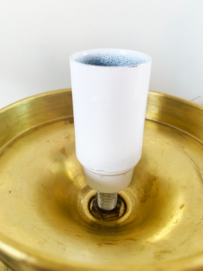 Old globe table lamp in Clichy glass