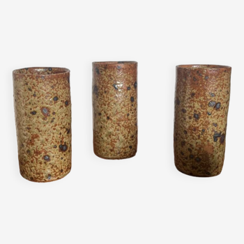 Pyrite stoneware vases