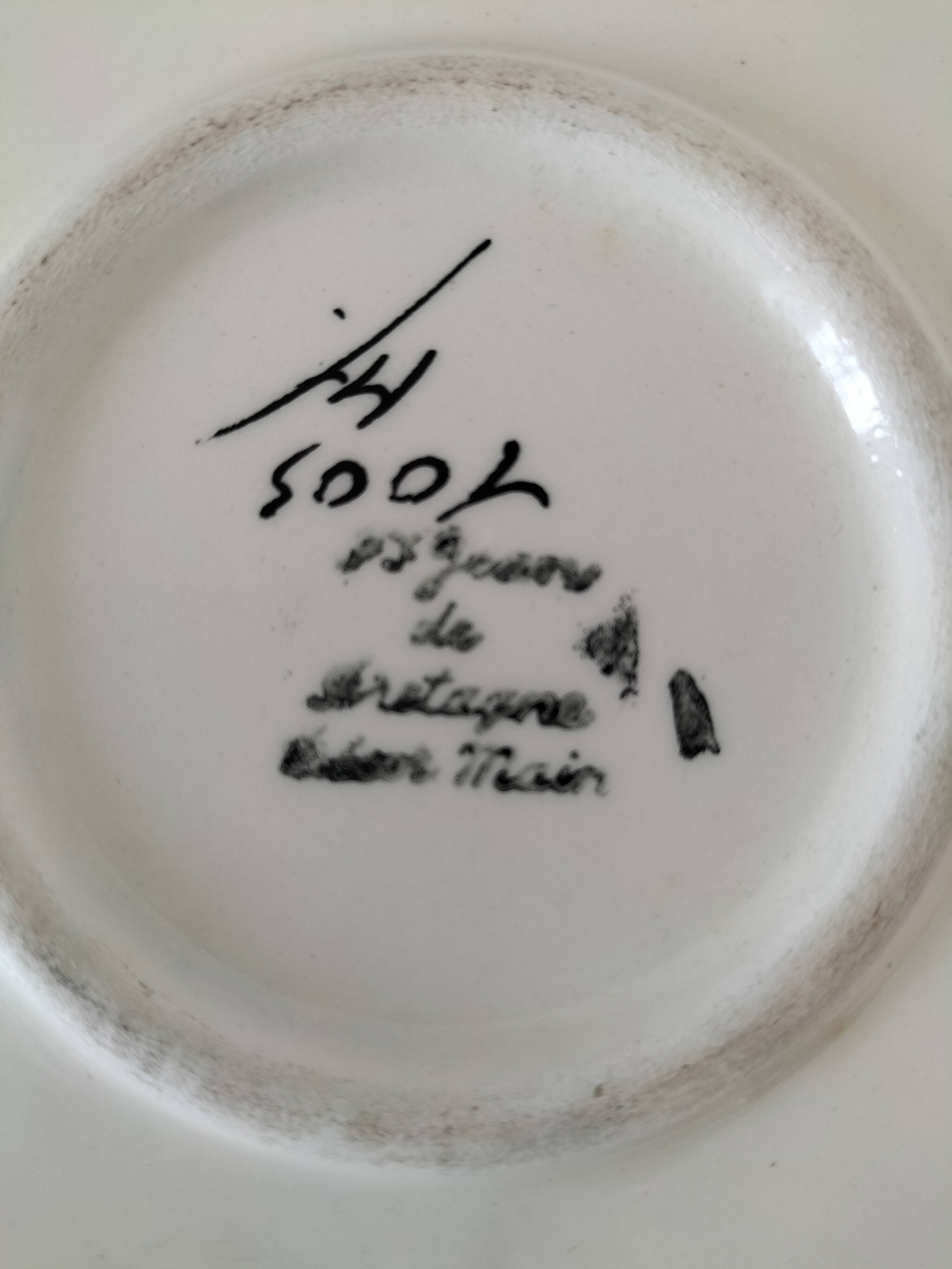 Tray and 6 vintage mini cups – St Jean de Bretagne – Model 1003