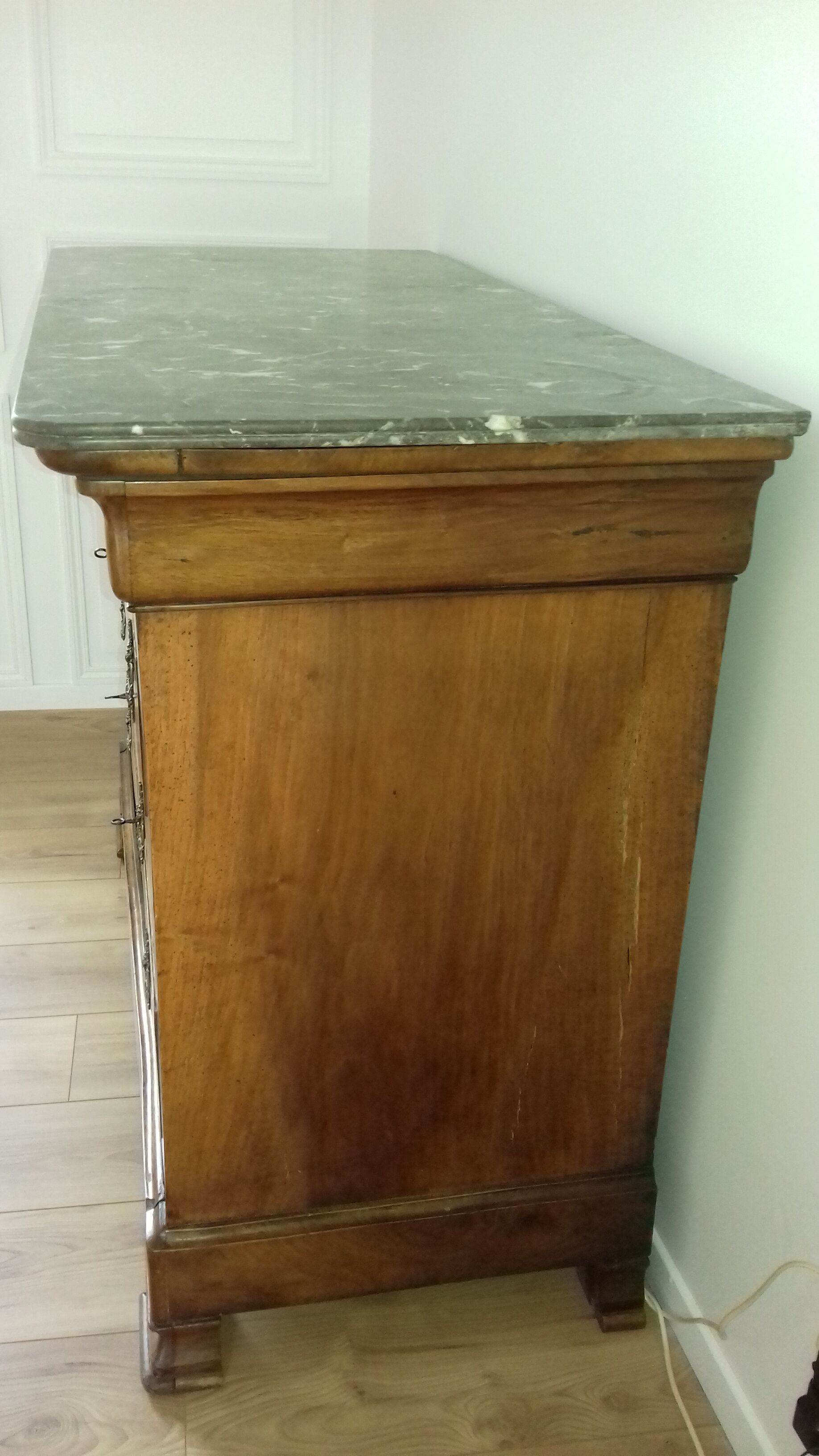 Convenient Louis Philippe plateau with marble