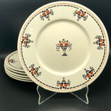 6 assiettes Lunéville Motif Coupe à fruits