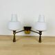 Double opaline wall light and brass from the 1950s, Lunel, Arlus.