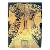 Metal Janus Two-Faced Bookend by Pietro Fornasetti, 1950s