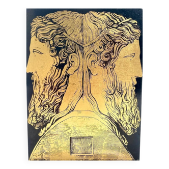 Metal Janus Two-Faced Bookend by Pietro Fornasetti, 1950s